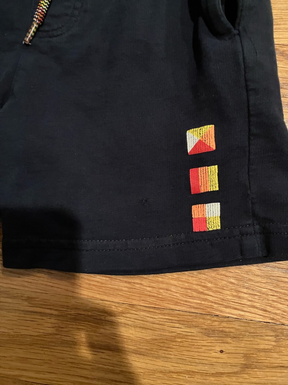 Mayoral 4T White Tee and Navy Shorts Set with Blue Yellow Red Accents - Picture 10 of 10